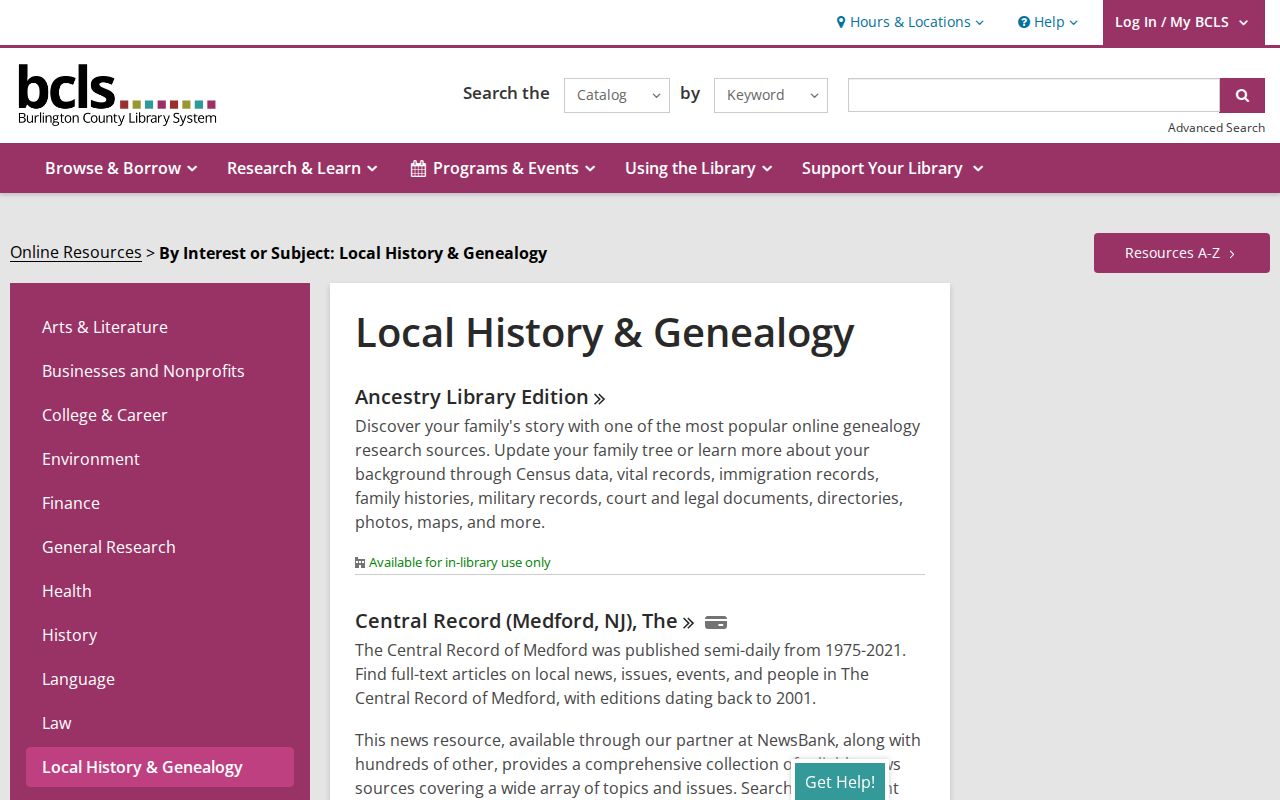 Willingboro directory companion resources at Burlington County Library System