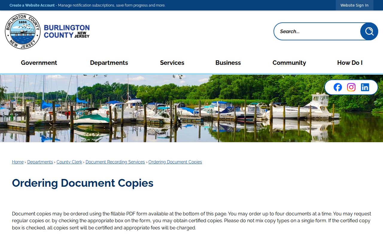 Willingboro neighbors Burlington County Clerk document-copy information