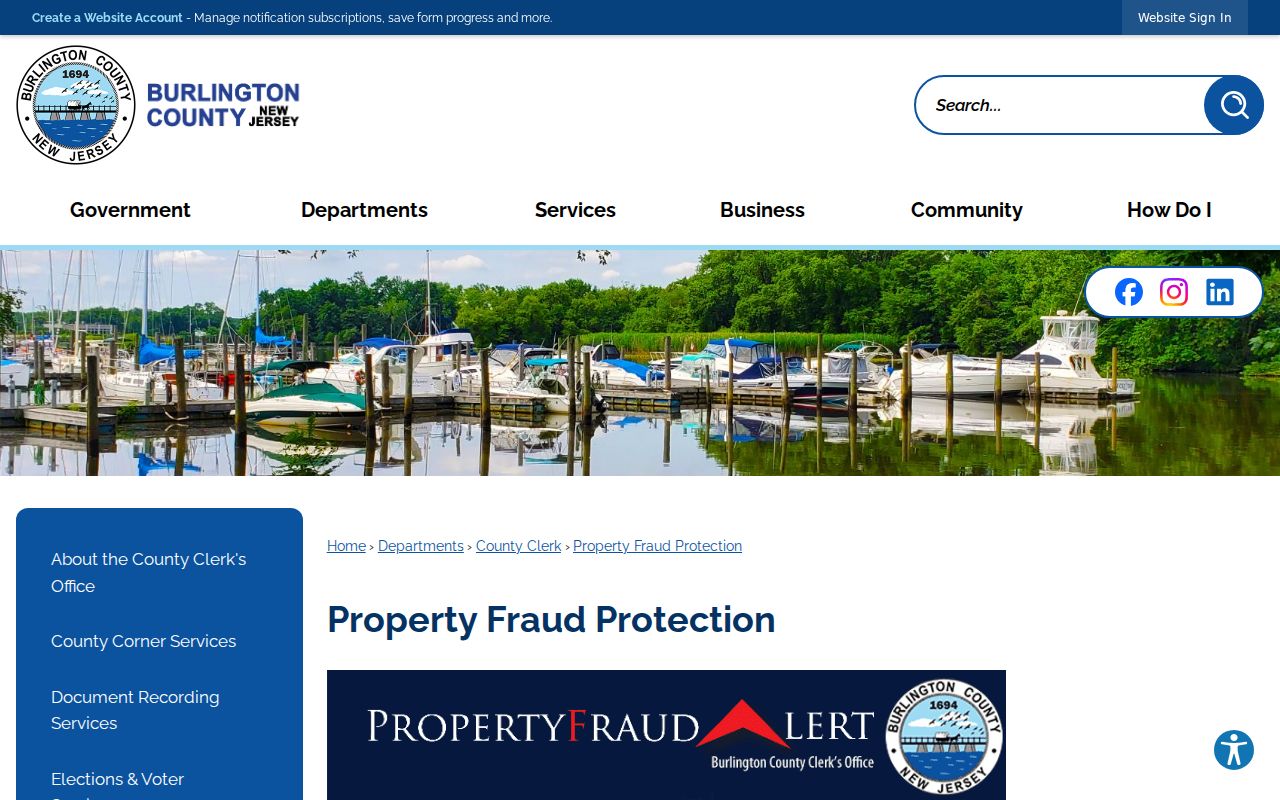 Willingboro resident-record reference to Burlington County Property Fraud Protection