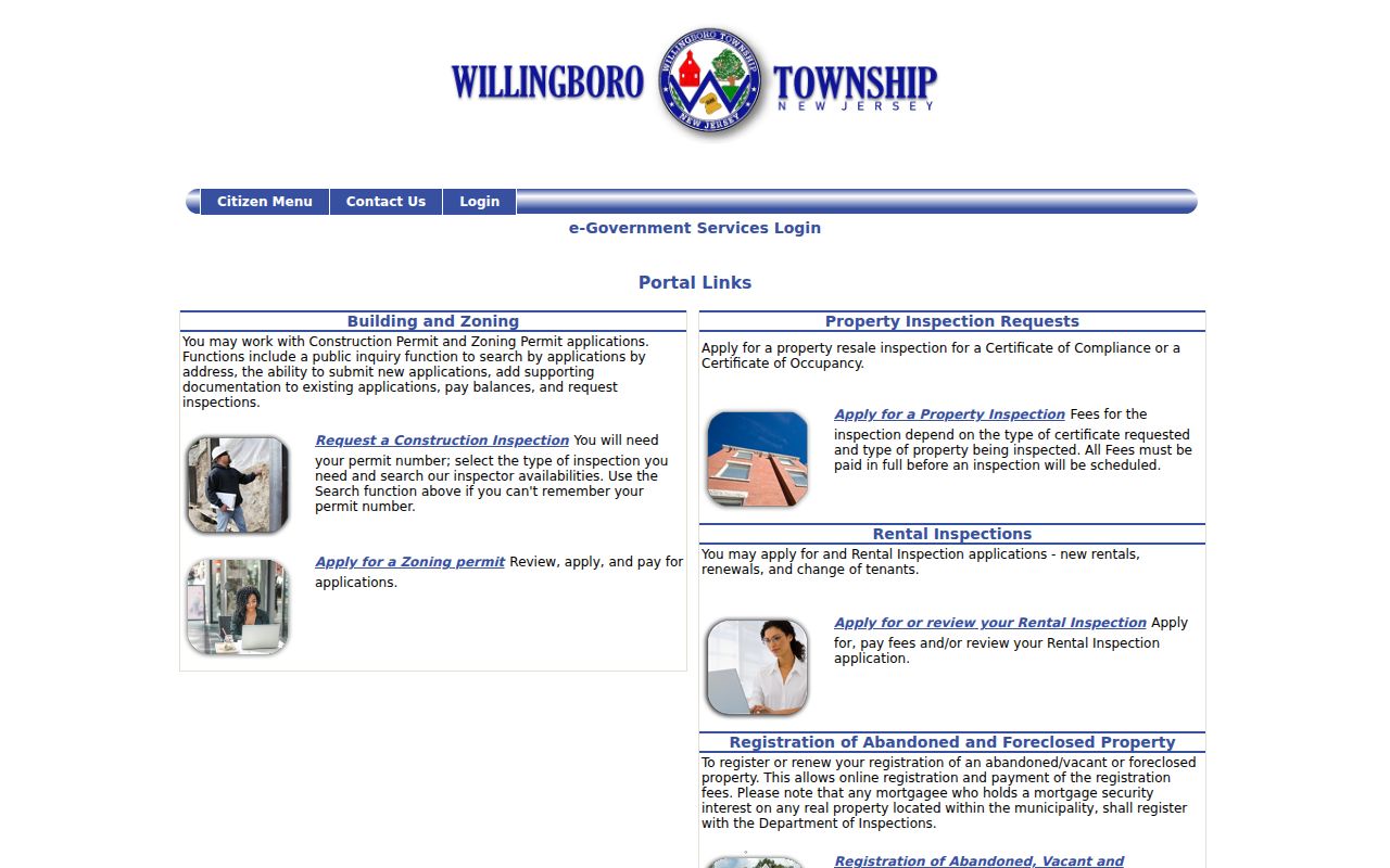 Willingboro street directory FastTrack address inquiry screen