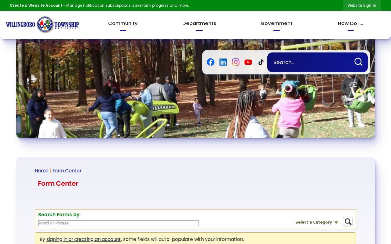 Willingboro street directory inspections and code enforcement form center